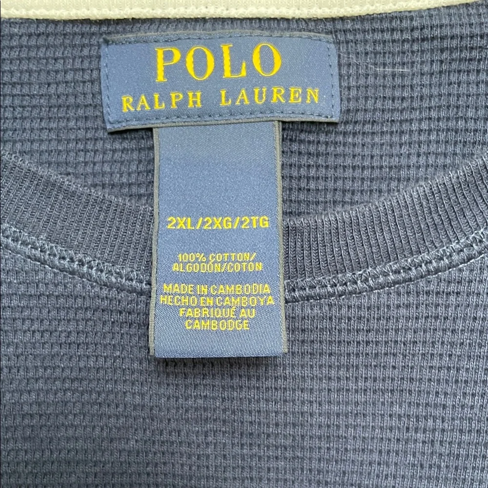 Polo by Ralph Lauren Men's Deep Blue Long Sleeve Tee 2XL